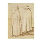 Pier Leone Ghezzi, Caricature Of Two Prelates, pen and ink