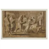 Felice Giani, Scena Di Commiato, penna e inchiostro