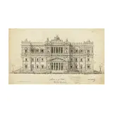 Ezio Zalaffi, Studies Of Architectures, pen and ink