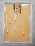 Mimmo Paladino, Bachi 1995, mixed media on wrapping paper (pencil
