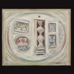 Untitled 1967 by Massimo Campigli, oil on canvas, offered Jun 2022