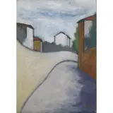Strada in curva 1952 by Ottone Rosai, oil on canvas, offered Jun 2022