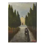 Dopo la Messa by Ottone Rosai, oil on canvas, offered Jun 2022