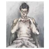 Seated man by Paolo Vallorz, oil on canvas, offered Jun 2022