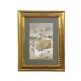 Giuseppe Casciaro, Snowy Landscape, pastel on paper
