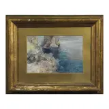 Giuseppe Casciaro, Capri Seascape, pastel on paper