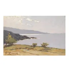 Miramare, Livorno by Giovanni Lomi, oil on plywood, offered Jun 2022