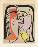 Portrait de Jacqueline aux cheveux lisses by Pablo Picasso, 1962, Farblinolschnitt auf Arches-Velin, sold Dec 2022