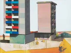 Ohne Titel by Matthias Weischer, 2000, Öl auf Leinwand, sold Jun 2022