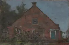 Piet Mondrian, House on the Gein, 1741, Reversed Sketch, 1900, Öl auf Leinwand. Doubliert