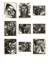9 Holzschnitte by Karl Schmidt-Rottluff, 1918, Folge von 9 Holzschnitten, jeweils auf Van Gelder-Bütten, mit Deckblatt, sold Nov 2015