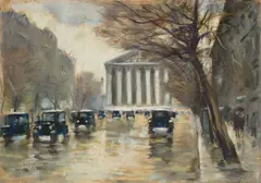 Lesser Ury, Paris, La Madeleine, 1928, Pastell auf Pappe