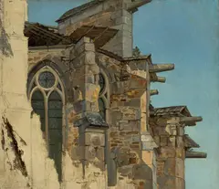 Andreas Achenbach, Der Altenberger Dom (Studie), 1831, Öl auf Leinwand auf Pappe