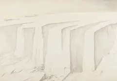 Milan Ressel, White Shore, 1990, pencil, coloured pencils, paper
