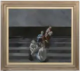 František Ronovský, Youth on the Stairs, 2003, oil, wax on hardboard