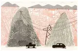 David Hockney, Mulholland Drive, June 1986, 1986, Homemade print executed on an office color copy machine on rag Arches Text paper