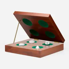 Four Approximate Objects by Richard Artschwager, 1970-1991, mahogany, Formica, brass, chrome-plated brass and flocking, sold Feb 2023