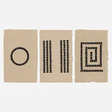Richard Long, Untitled (D, E, F - Vertical), 1994, lithograph on hemp paper