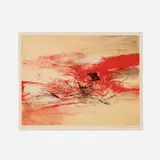 Zao Wou-ki, Composition Rouge (Fish in Red Sea), 1969, etching and aquatint in colors on Arches