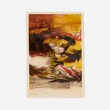 Zao Wou-ki, Composition Jaune, 1969, etching in colors on Arches