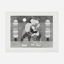Barbara Rossi, Moon Meet May (from the A.G.B. 1+10 portfolio), 1993, etching and aquatint on BFK Rives
