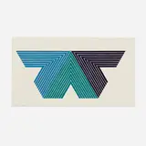 Black Adder (from the V Series) by Frank Stella, 1968, lithograph in colors with varnish on Lowell, sold Feb 2023