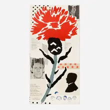 Thistle by Donald Baechler, 1999, lithograph in colors, sold Feb 2023