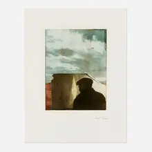 Joseph Cornell, Untitled (Landscape with Figure) (from the Prints for Phoenix House portfolio), 1972, photogravure in colors