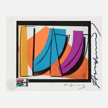 U.N. Stamp by Andy Warhol, 1979, offset lithograph in colors on BFK Rives, sold Feb 2023