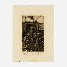 Untitled by Brice Marden, c. 1964, etching with embossing, sold Feb 2023