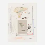 Cy Twombly, Mushrooms No. III (from the Natural History, Part I, Mushrooms portfolio), 1975-76, lithograph in colors with collotype, collage and hand-coloring on Fabriano Bütten