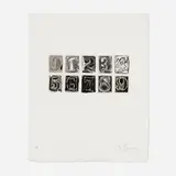Jasper Johns, 0-9, 1975, etching and aquatint on Barcham Green