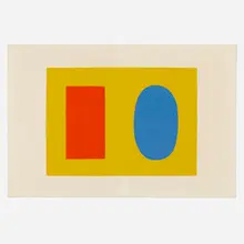 Ellsworth Kelly, Orange and Blue Over Yellow, c. 1960-64, lithograph in colors on BFK Rives