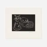 Ai Weiwei & Ai Lao, Cats (Black), 2022, screenprint on Saunders Waterford