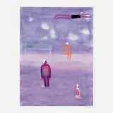 Katherine Bradford, Swimmers in Fog, 2021, archival pigment print in colors on Hahnemühle museum etching paper