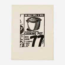 Andy Warhol, Cooking Pot (from the International Anthology of Contemporary Engraving: The International Avant-Garde: America Discovered, Volume 5), photoengraving on BFK Rives