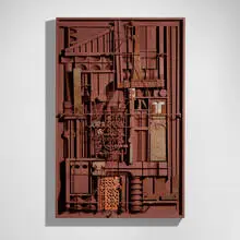 Untitled #486 by Abe Ajay, 1986, mixed media construction, sold Dec 2022