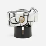 Mini Maria by Miguel Ortiz Berrocal, 1968-1969, nickel-plated Zamak, moonstone, acrylic, sold Dec 2022