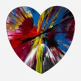 Signed Heart Spin Painting by Damien Hirst, 2009, acrylic on paper, sold Dec 2022