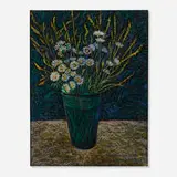 Gershon Benjamin, Wild Daisies, 1977, pastel on paper