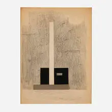 Burgoyne Diller, Collage Study for Sculpture, c. 1963, collage, graphite and crayon on paper