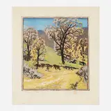 Gustave Baumann, Road of A Morning, 1916, woodcut in colors on Zanders Bergisch Gladbach