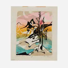 Lena Gurr, Winter Sun, screenprint in colors