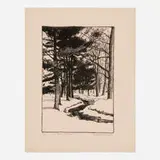 Margaret Jordan Patterson, The Brook, Pine Manor, lithograph