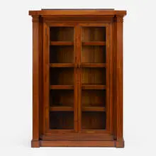 Cabinet from the Conroy Building, Milwaukee by George Mann Niedecken, c. 1904, walnut, glass, sold Dec 2023