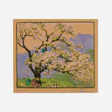 Gustave Baumann, Apple Blossoms, 1917, woodcut in colors