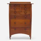 Chest of drawers, model 913 by Gustav Stickley, c. 1908, oak, sold Jun 2023