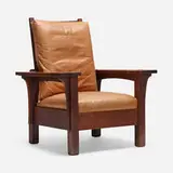 L. & J.G. Stickley, Paddle-arm Morris chair, model 412