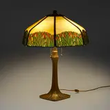 Handel, Table lamp base, c. 1915, patinated bronze