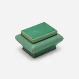 N.L. Clark for Teco Pottery, Match box, model 384, c. 1904, glazed earthenware